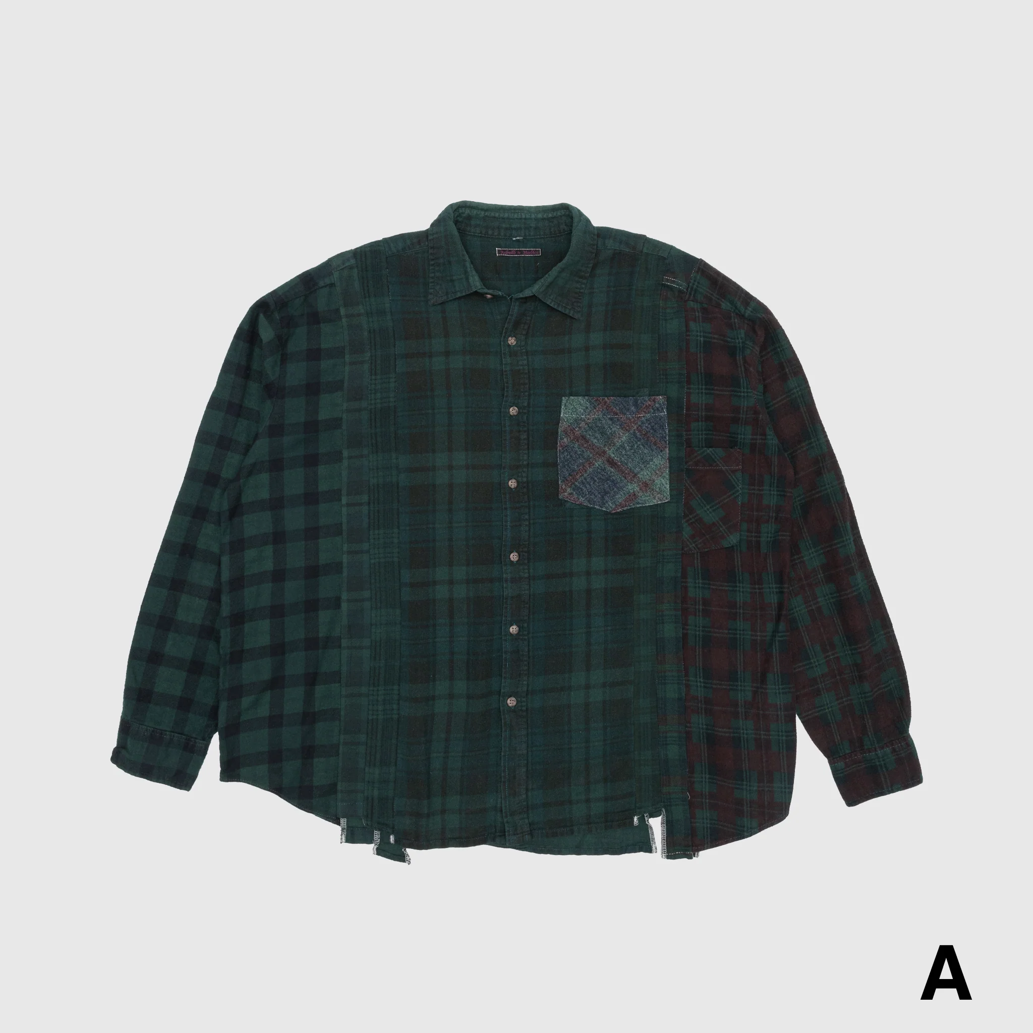 REBUILD BY NEEDLES 7 CUTS OVER DYE WIDE FLANNEL SHIRT - Image 6