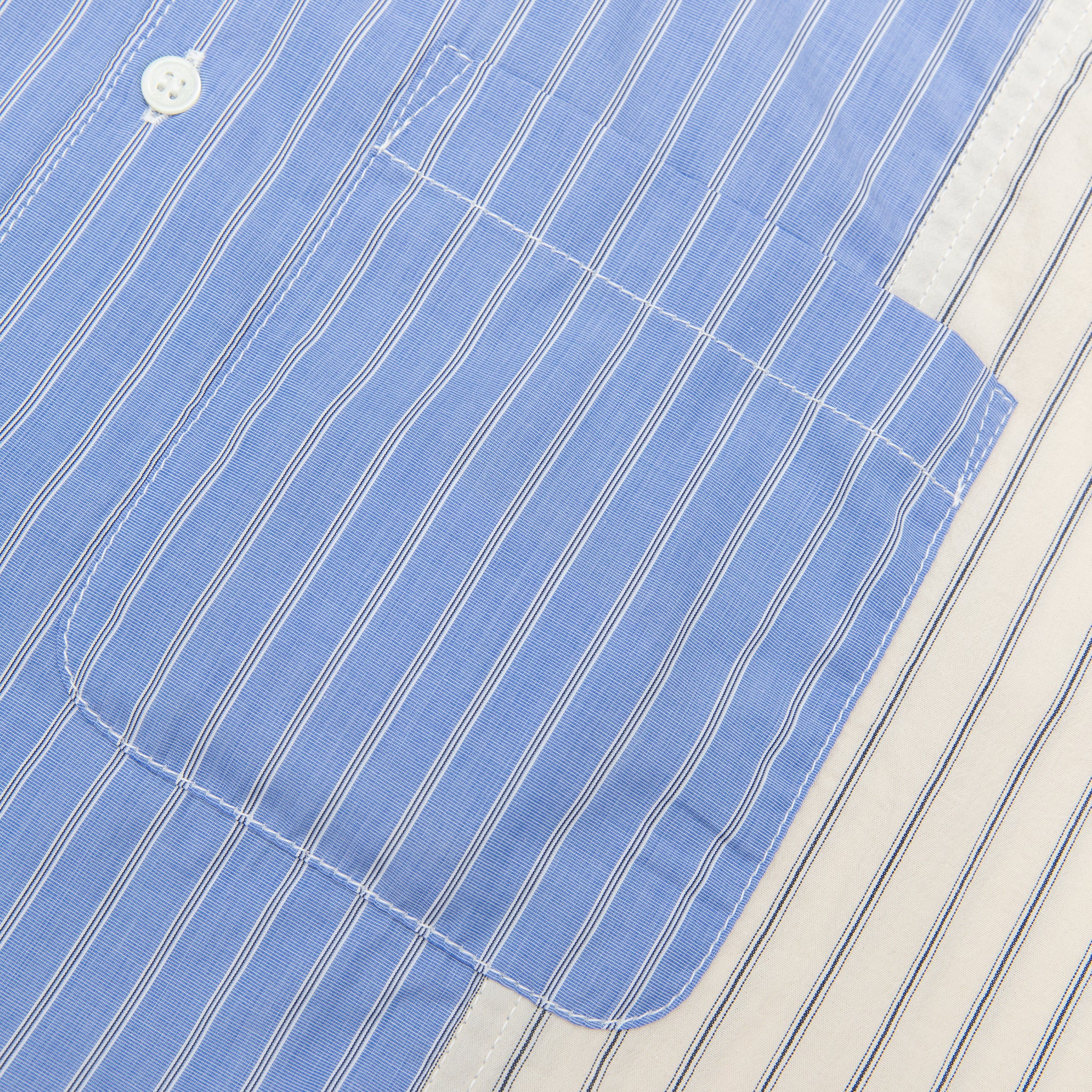 MEN'S COTTON OXFORD/LINEN STRIPED S/S SHIRT - Image 5