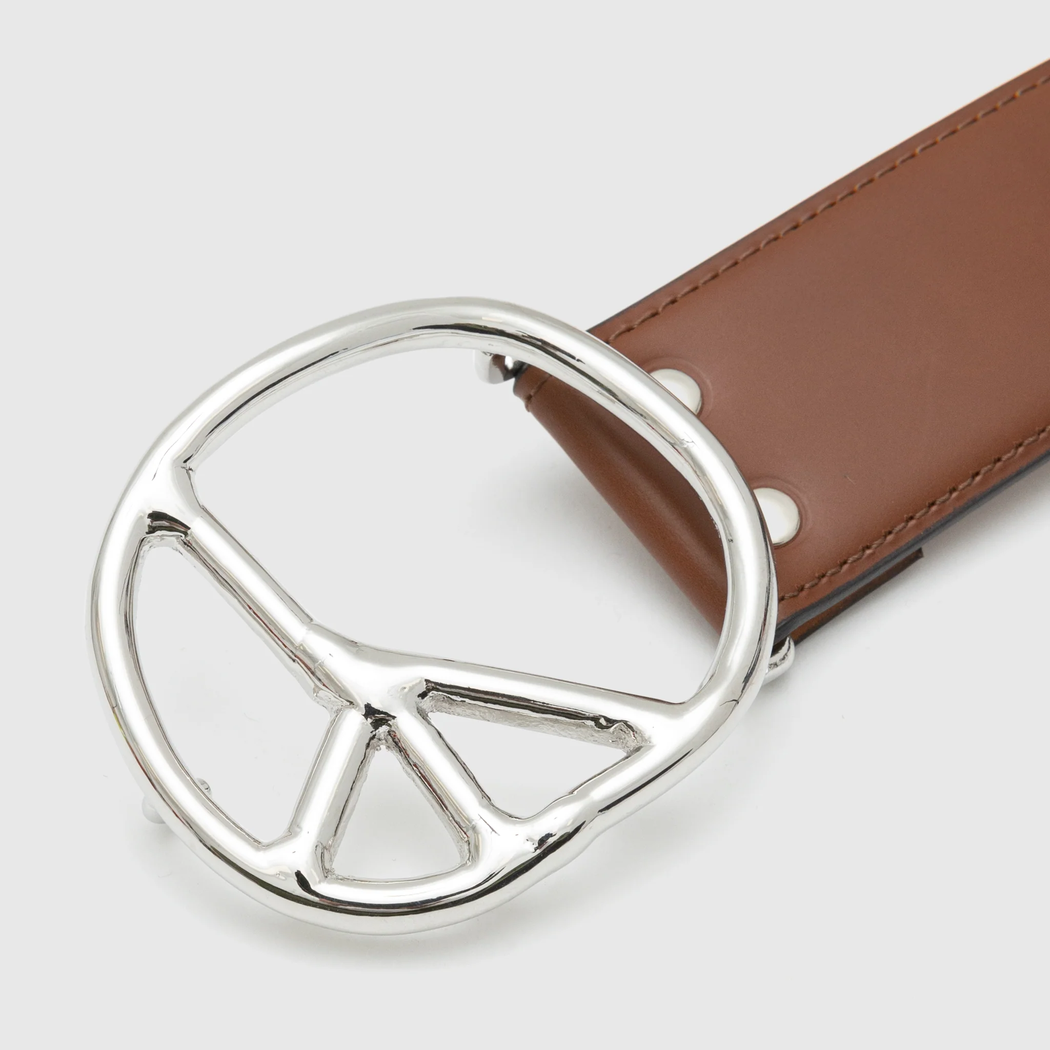 STEER LEATHER PEACE BUCKLE BELT - Image 3