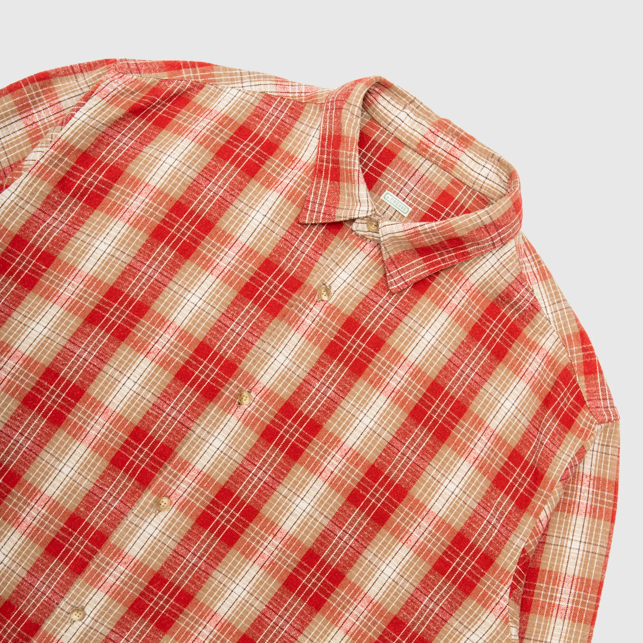 VINTAGE COTTON SILK NEP TWILL CHECK SHIRT - Image 3