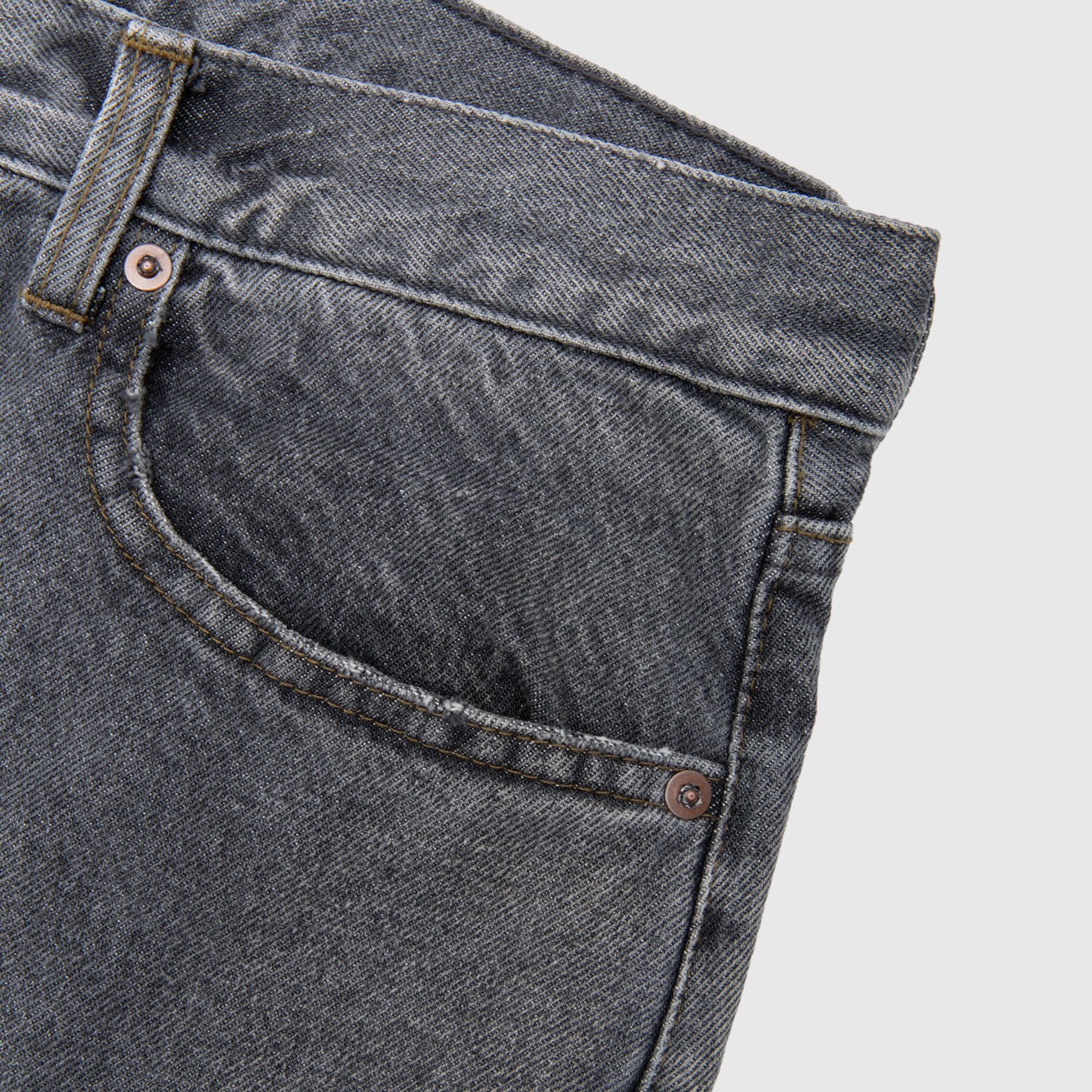 VINTAGE GRAY DENIM PANTS - Image 5