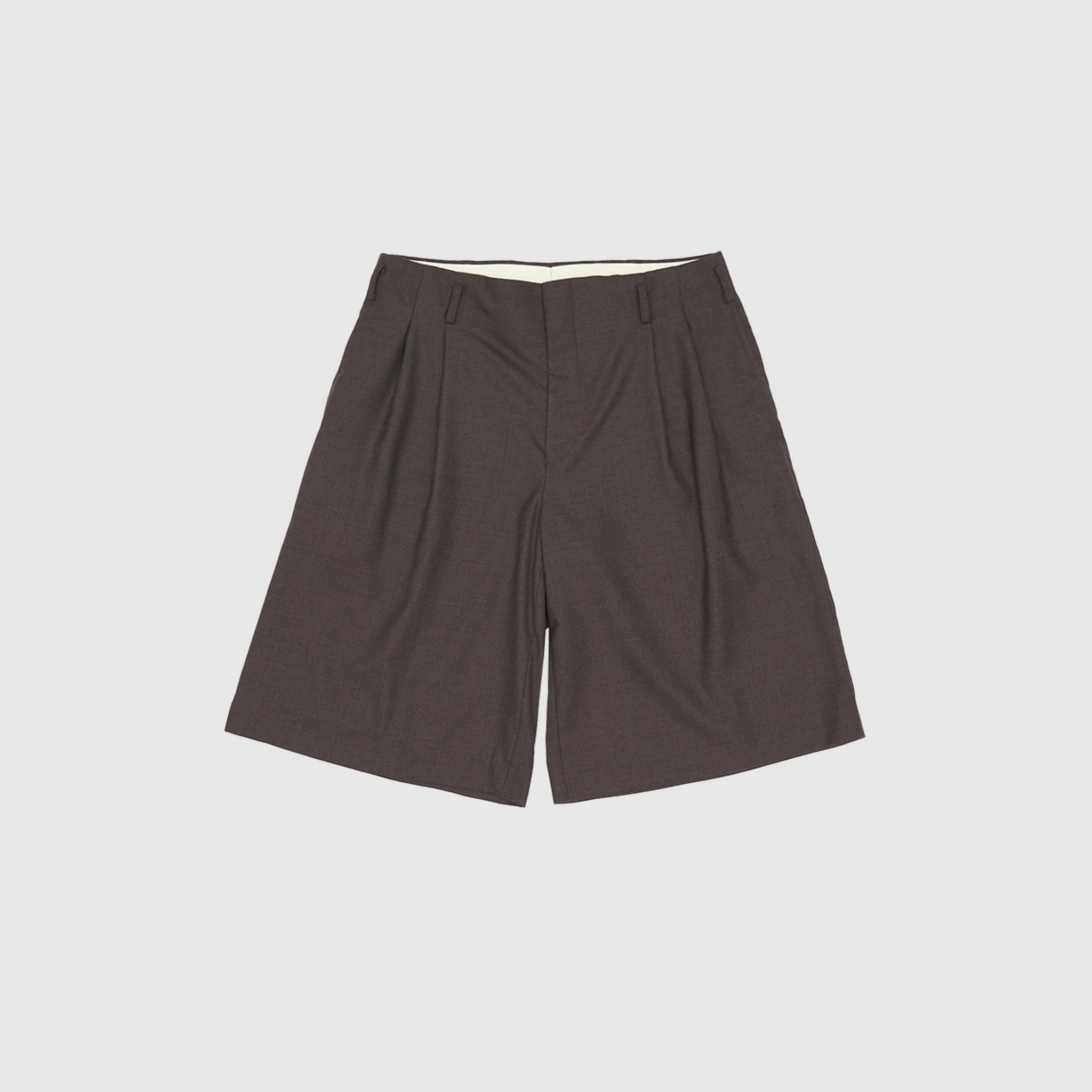PLEATED WOOL SHORTS